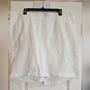 Soft Surroundings White Textured Shorts